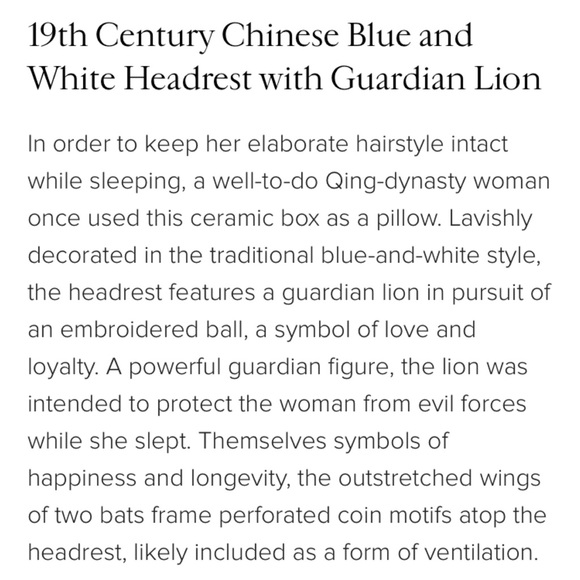 Vintage Blue White Chinese Porcelain Pillow Brick Headrest Guardian Lion Foo Dog - Picture 14 of 14